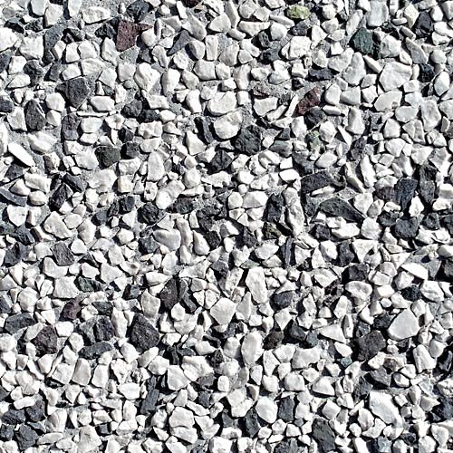 5.09 White/Black crushed stone 8 - 11 mm, gray cement