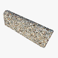 Exposed aggregate concrete curbs
